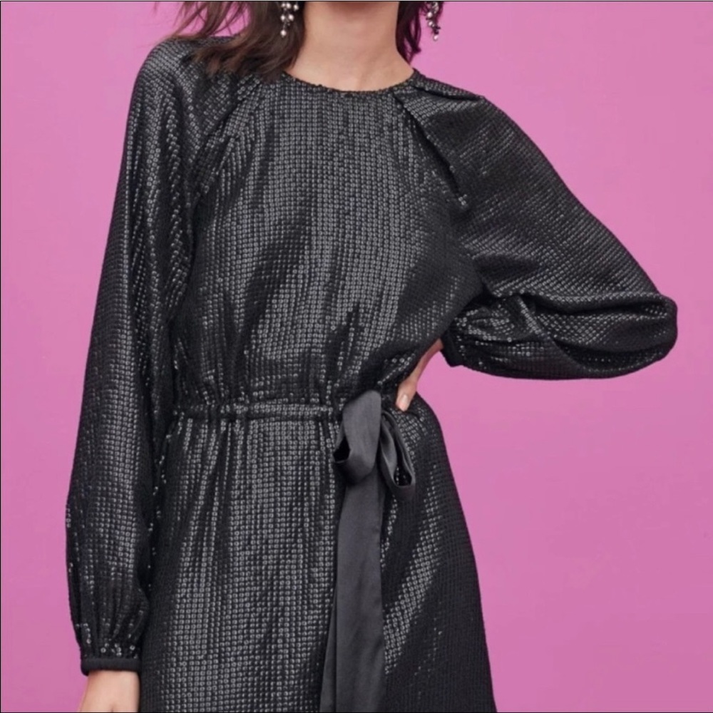 New Something Navy Black Sequin party Dress